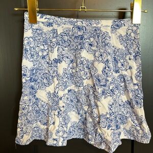 American Apparel Blue floral A-Line skirt